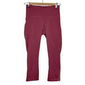 Lululemon Train Times Crop 21” So Merlot Pink Womens 6 Cropped Leggings